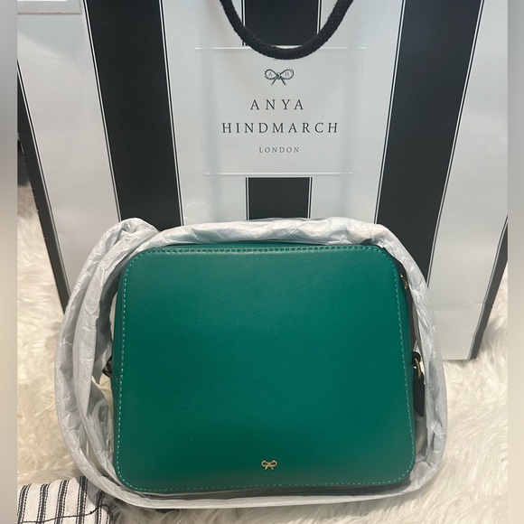 BRAND NEW ANYA HINDMARCH Crossbody Wink Tassle Bag Emerald Circus - Picture 5 of 14